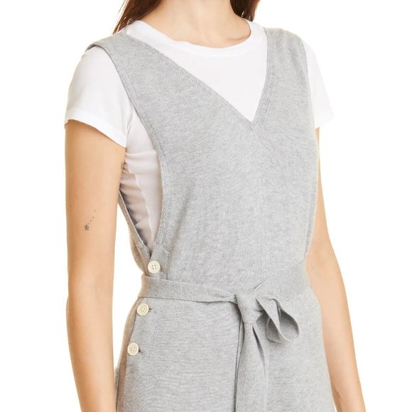 ALEX MILL Ollie Overalls Jumpsuit Size XS Cotton & Wool Knit Grey NEW $175 - Picture 4 of 10